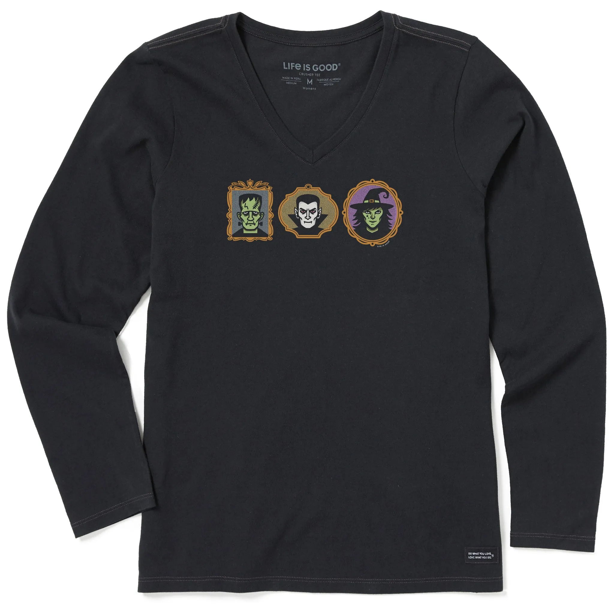 Women's Monster Frames Long Sleeve Crusher Vee sold by Life is Good