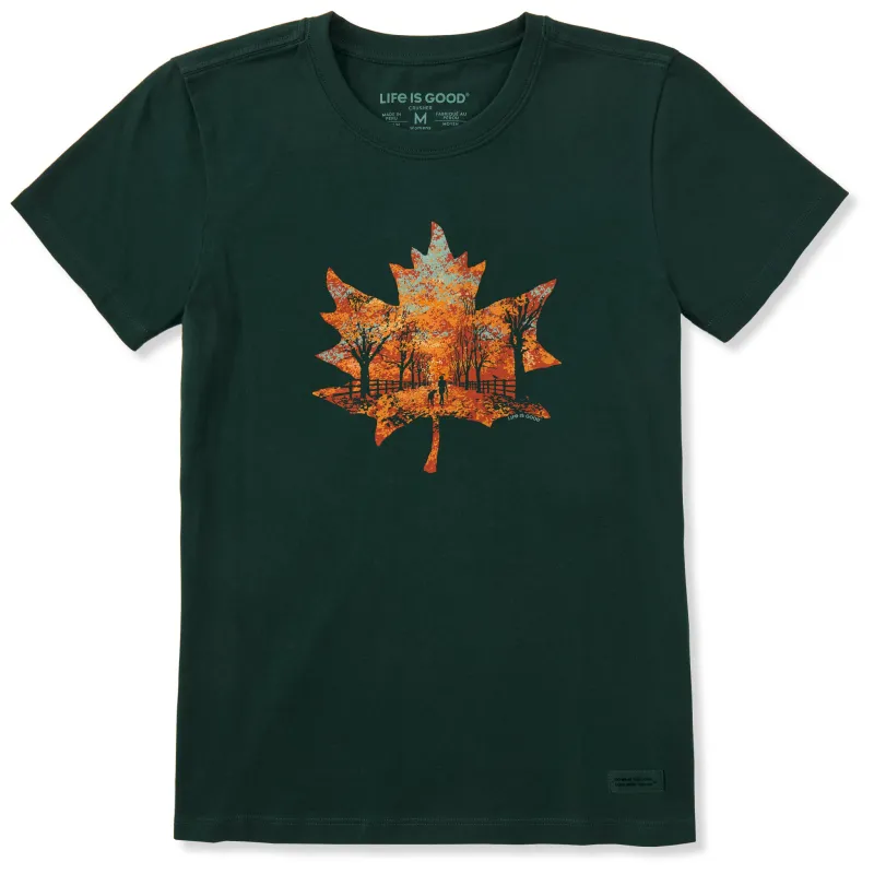 Women's Leaf Your Worries Behind Short Sleeve Crusher Tee sold by Life is Good