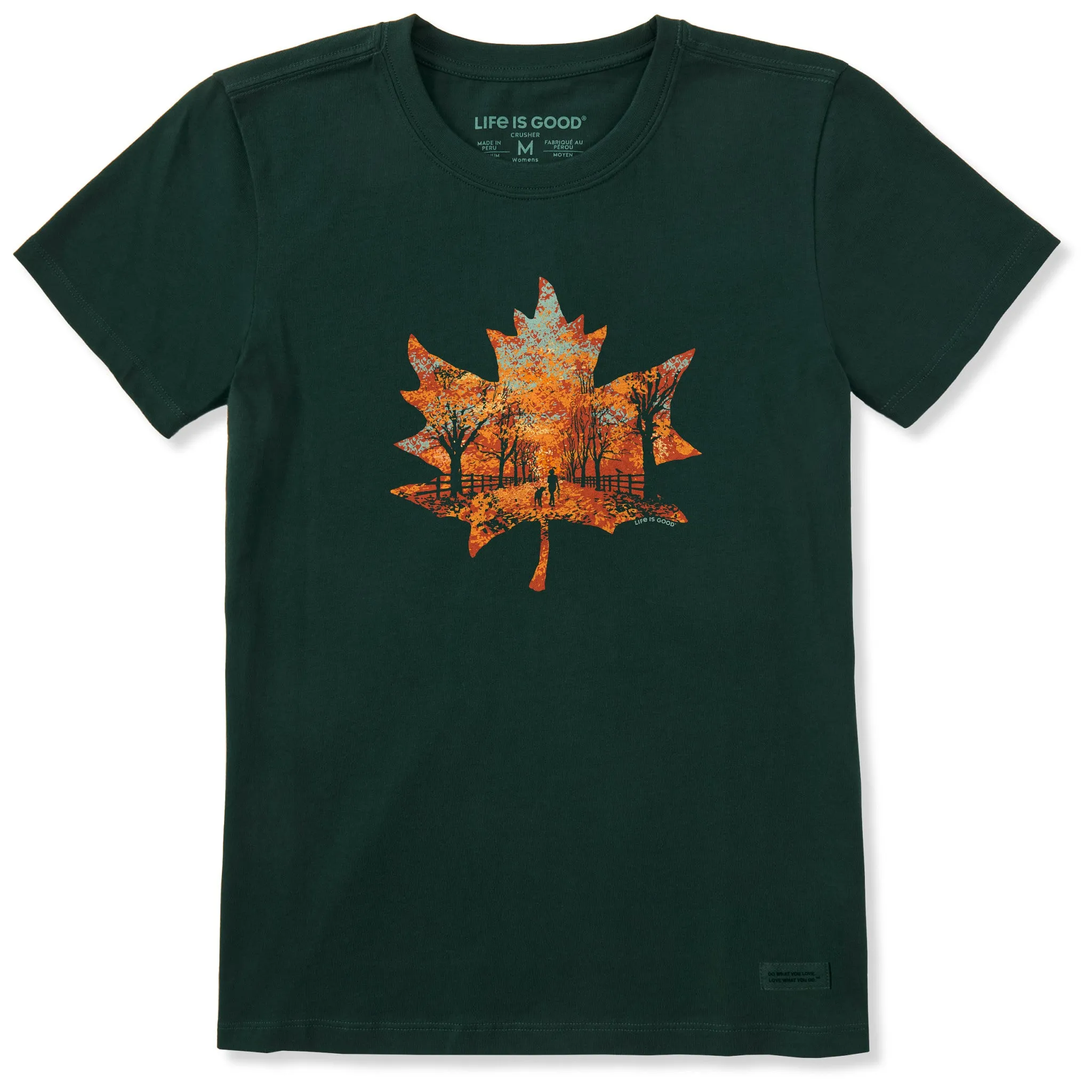 Women's Leaf Your Worries Behind Short Sleeve Crusher Tee sold by Life is Good