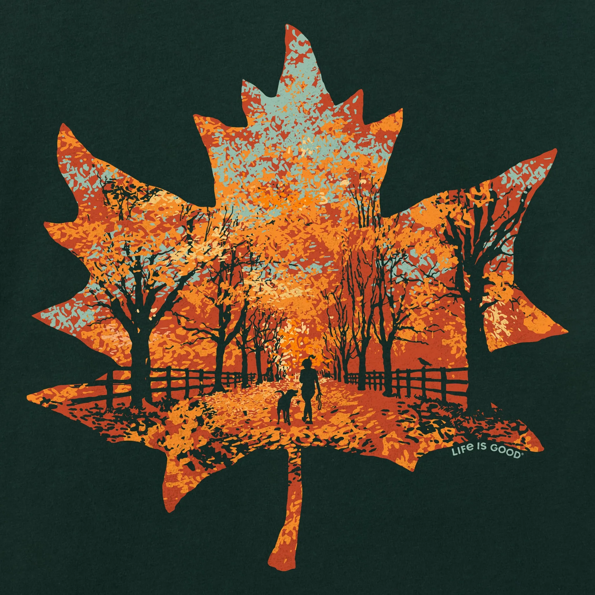 Women's Leaf Your Worries Behind Short Sleeve Crusher Tee sold by Life is Good product image thumbnail 2