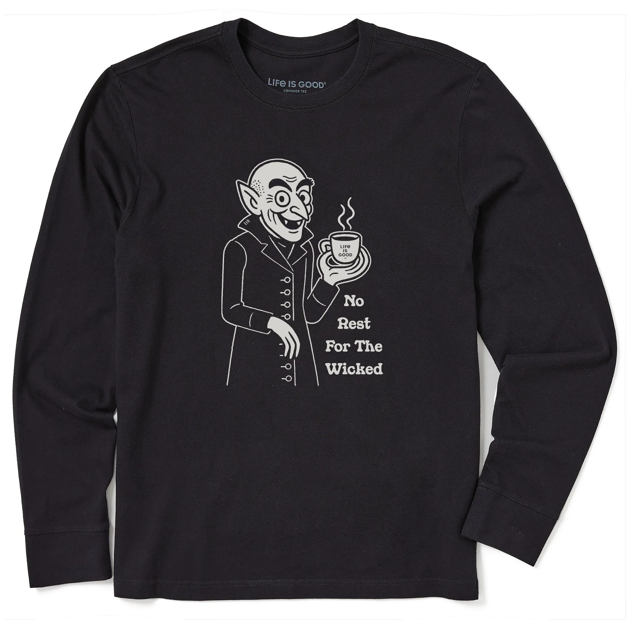 Men's No Rest for the Wicked Long Sleeve Crusher Tee sold by Life is Good
