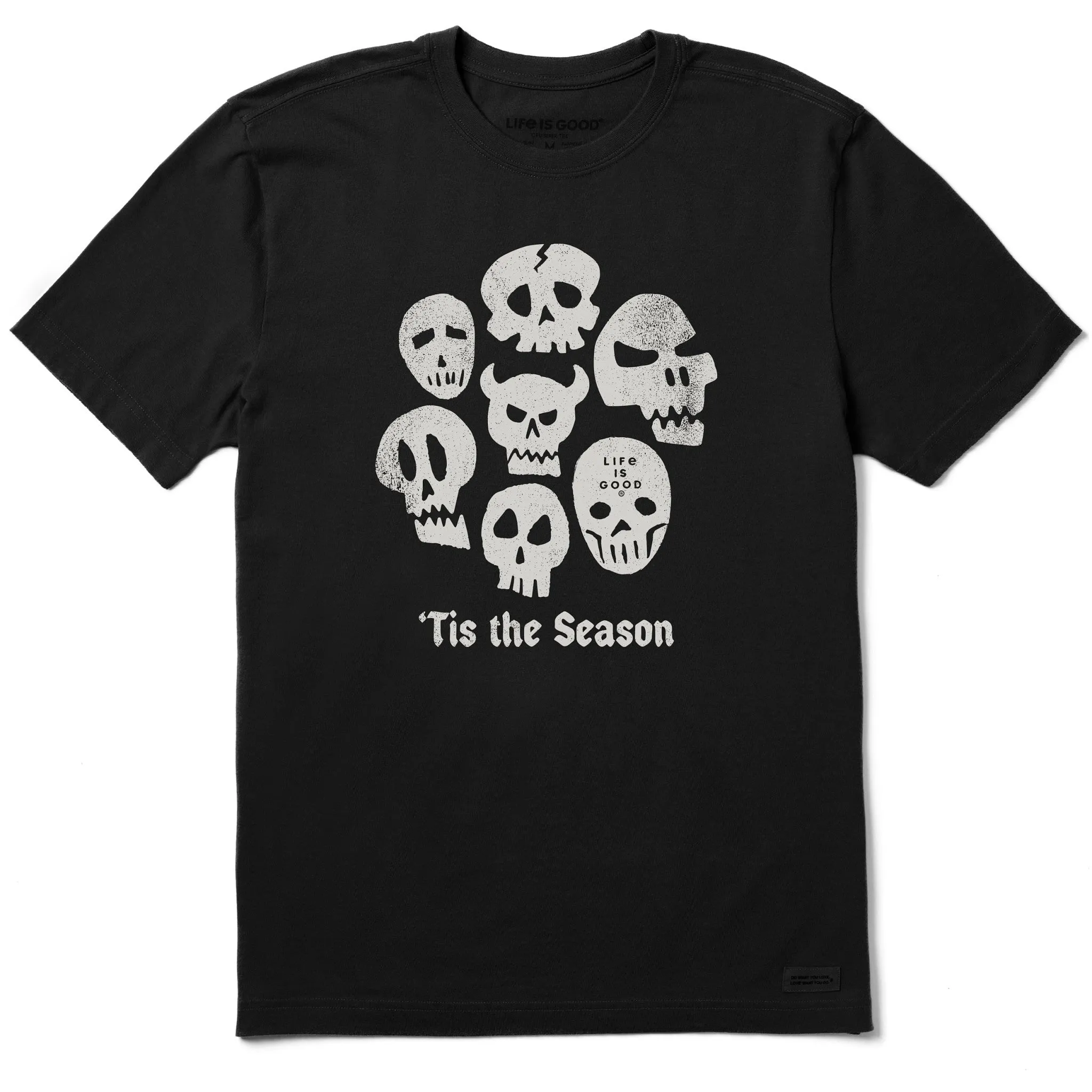 Men's Tis the Season Skulls Short Sleeve Crusher Tee sold by Life is Good