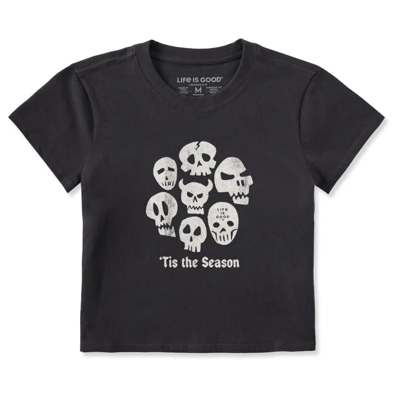 Women's Tis the Season Skulls Crusher-LITE Shrunken Tee sold by Life is Good