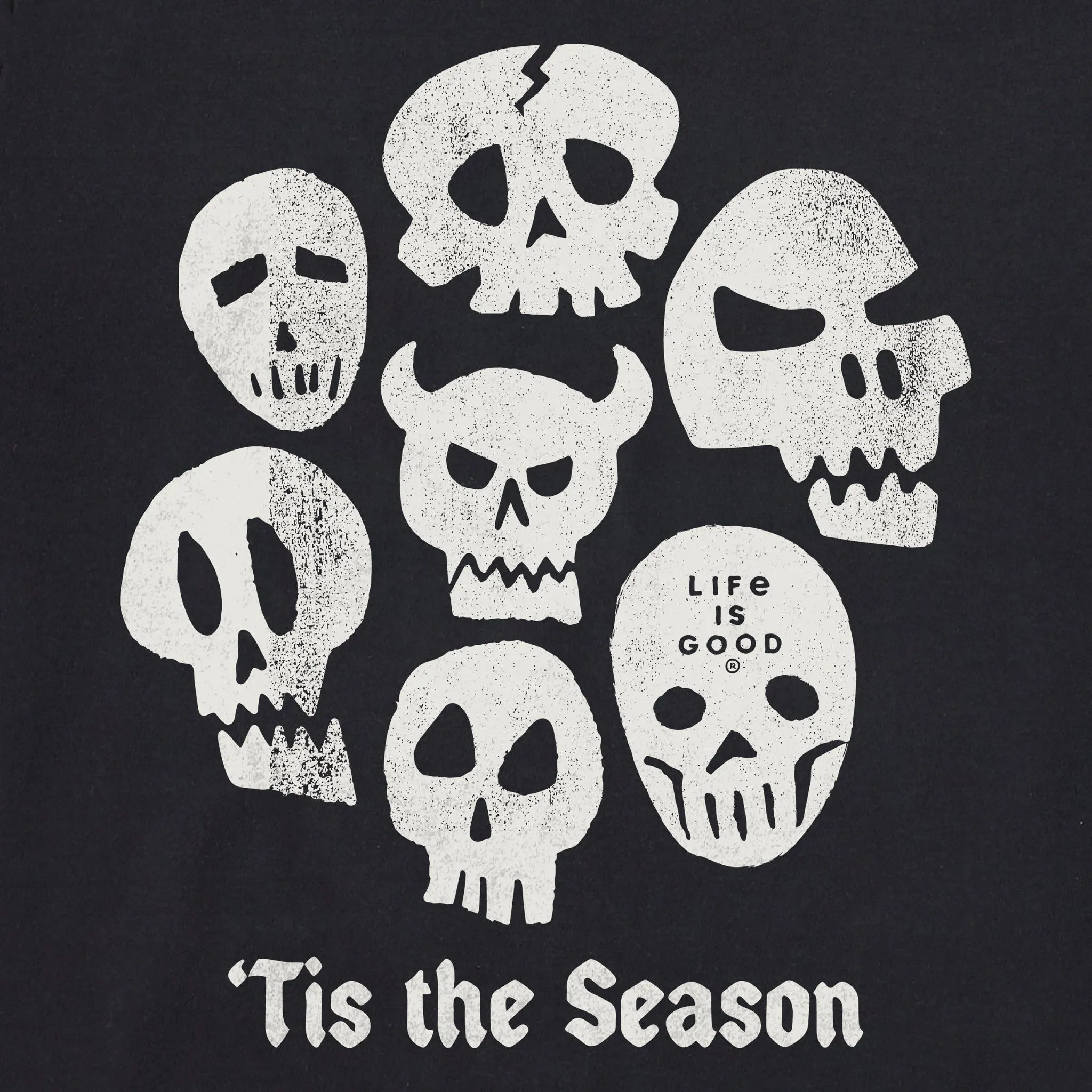 Women's Tis the Season Skulls Crusher-LITE Shrunken Tee sold by Life is Good product image thumbnail 2