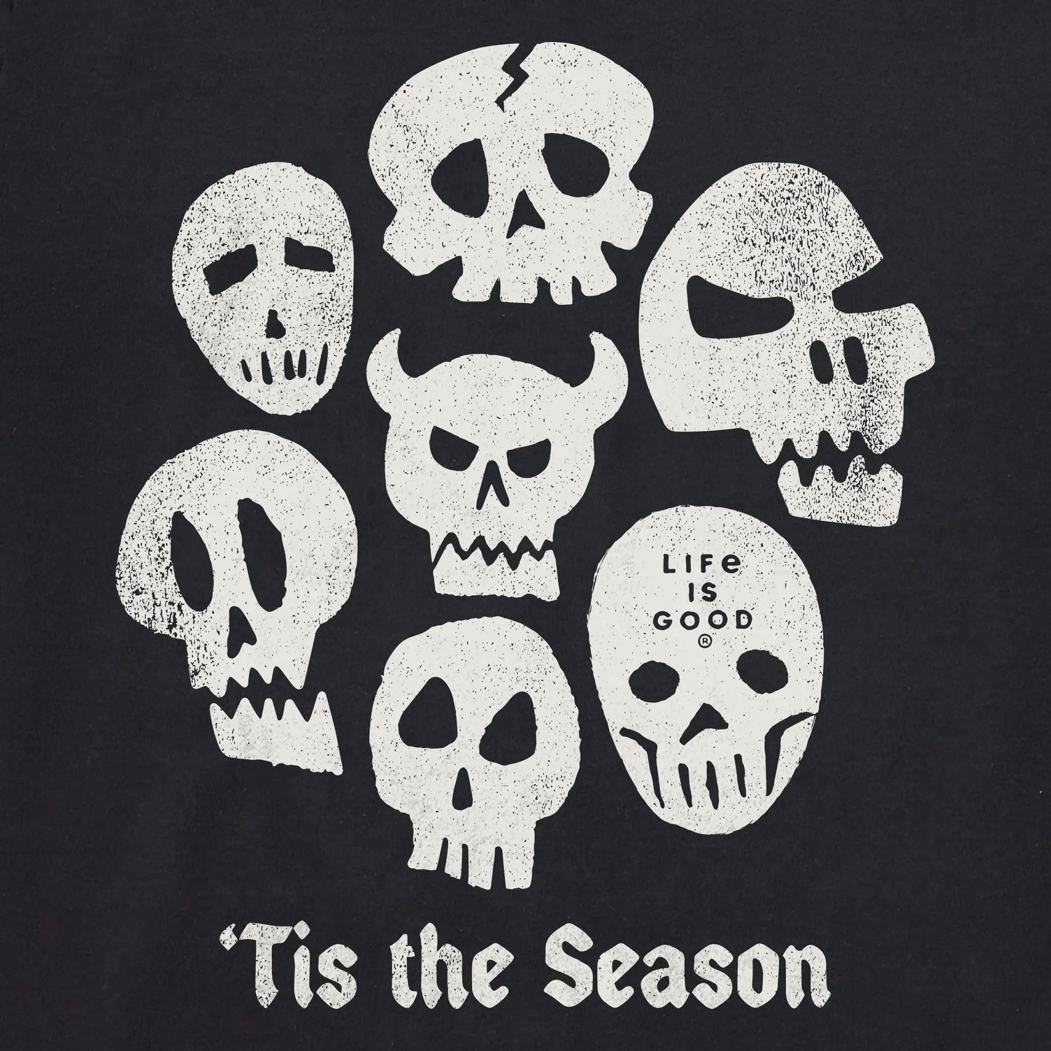 Men's Tis the Season Skulls Long Sleeve Crusher Tee sold by Life is Good product image thumbnail 2