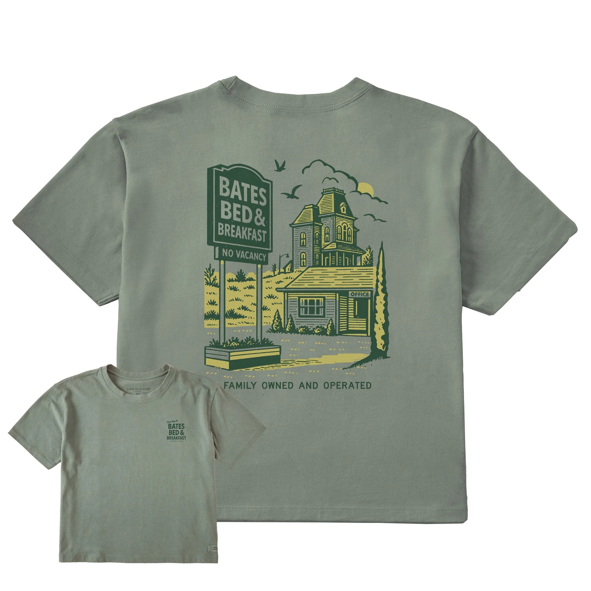 Women's Bates Bed & Breakfast Short Sleeve Crusher Boxy Tee sold by Life is Good product image thumbnail 4