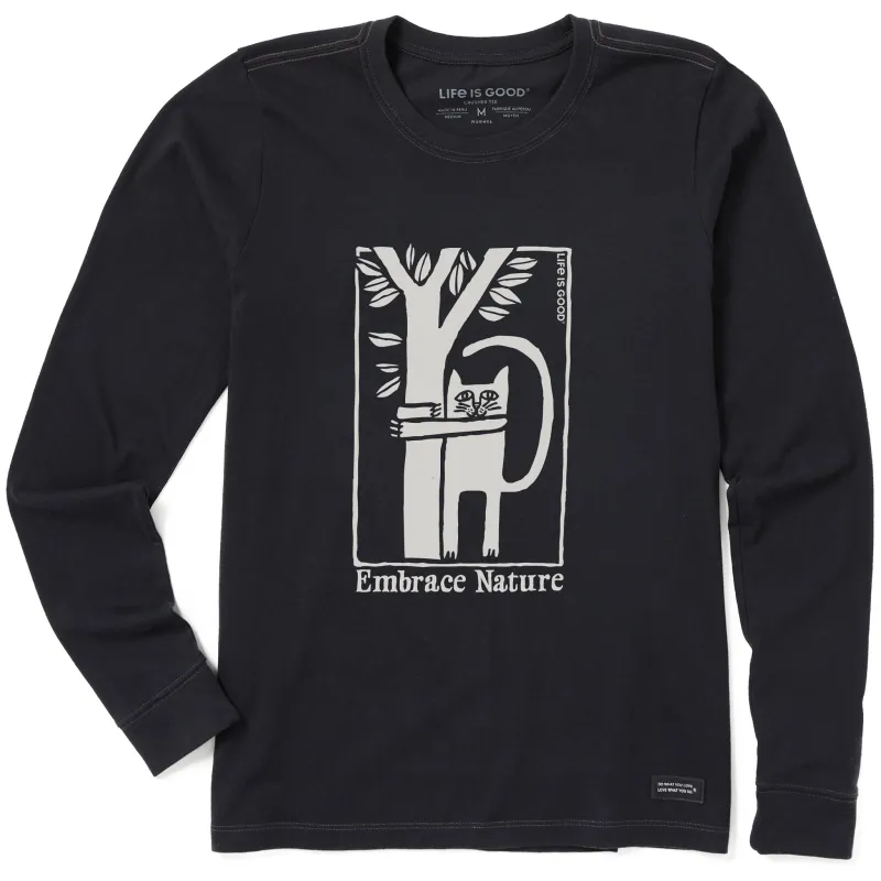 Women's Embrace Nature Cat Long Sleeve Crusher Tee made by Life is Good
