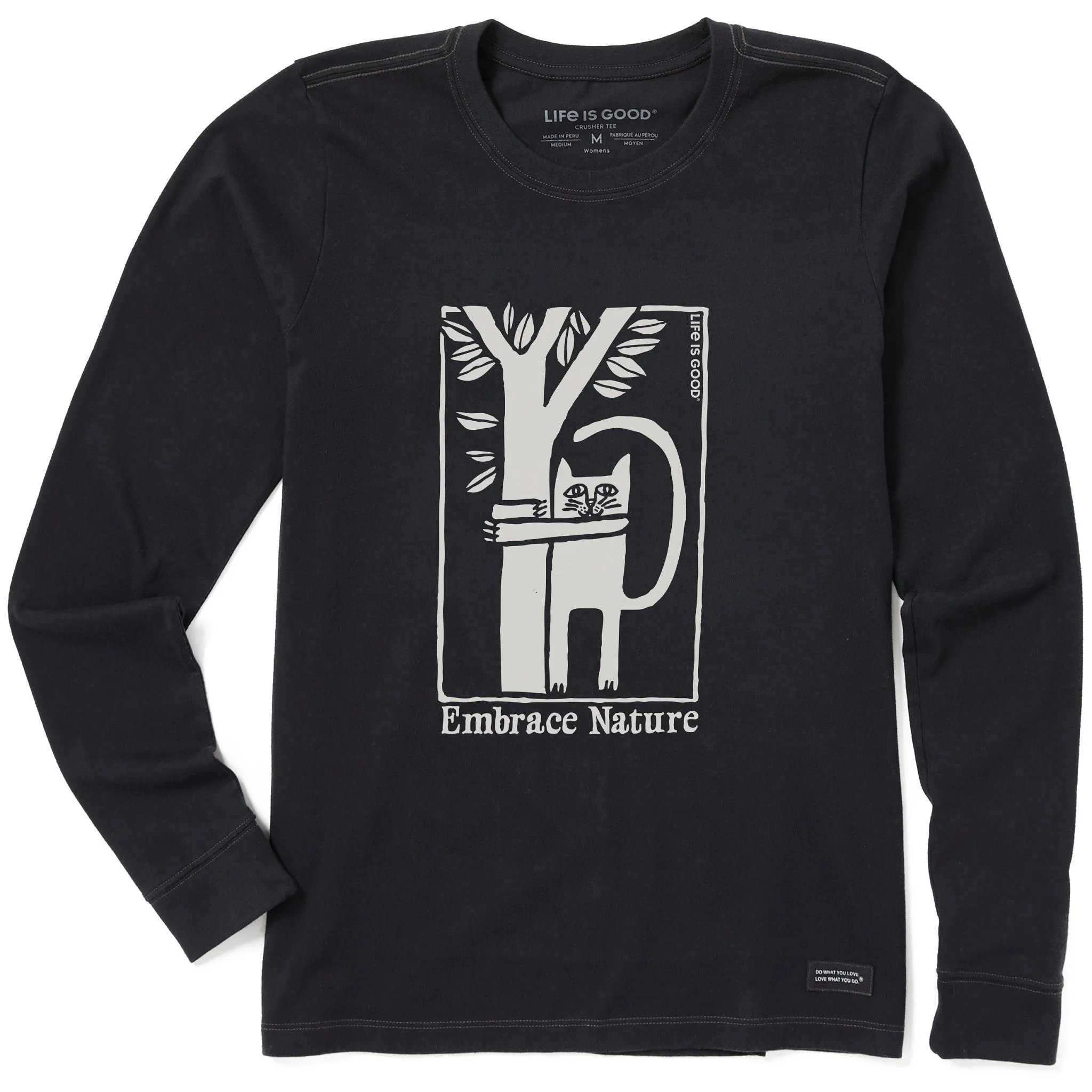 Women's Embrace Nature Cat Long Sleeve Crusher Tee sold by Life is Good