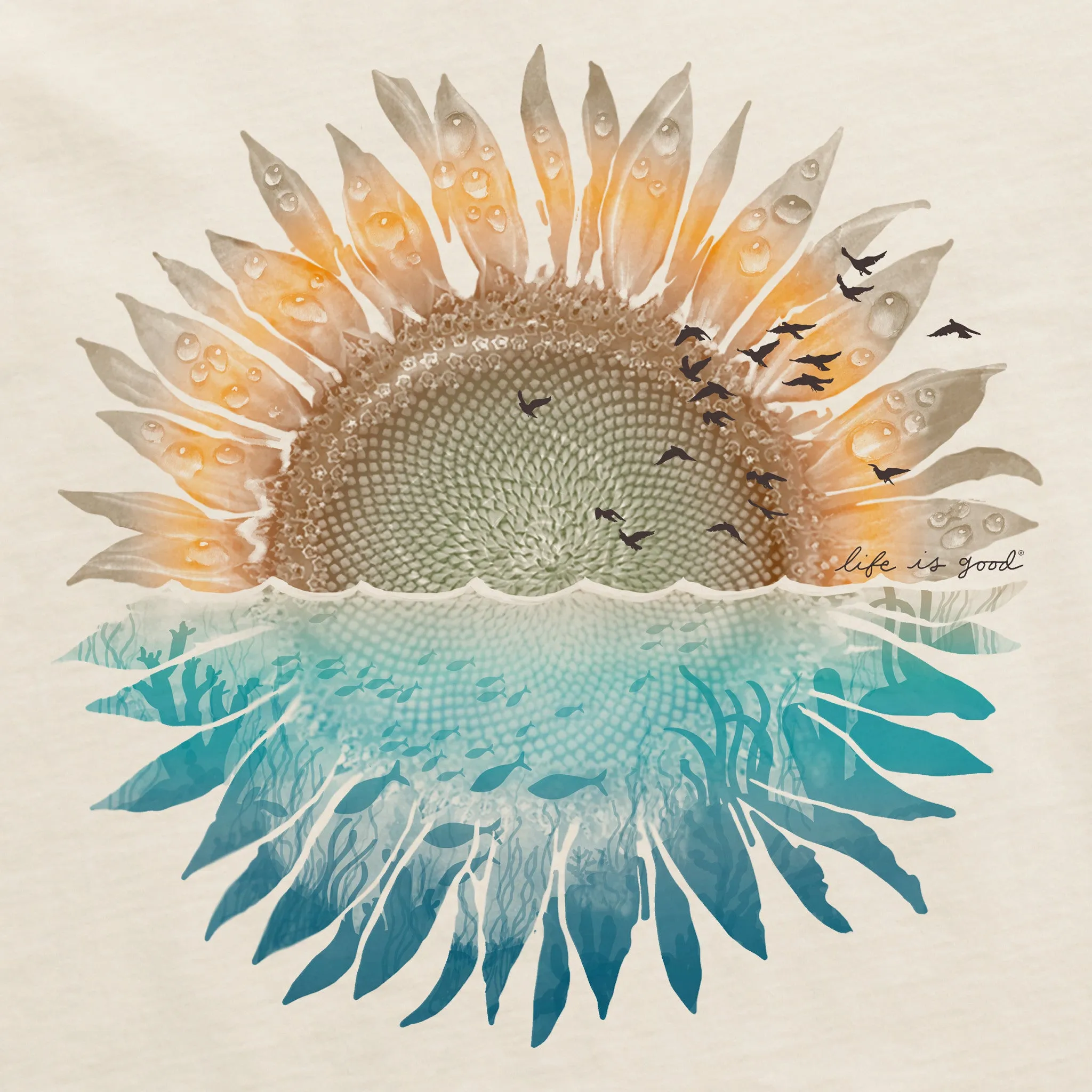 Women's Under Sunflower Long Sleeve Crusher Tee sold by Life is Good product image thumbnail 2