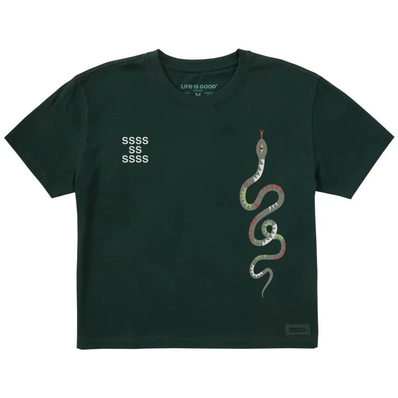 Women's SSSSSS Snake Short Sleeve Crusher Boxy Tee sold by Life is Good