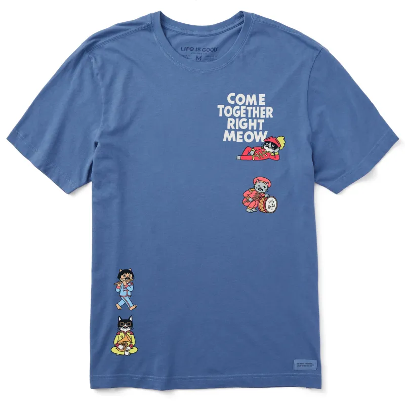 Men's Come Together Right Meow Cats Short Sleeve Tee made by Life is Good