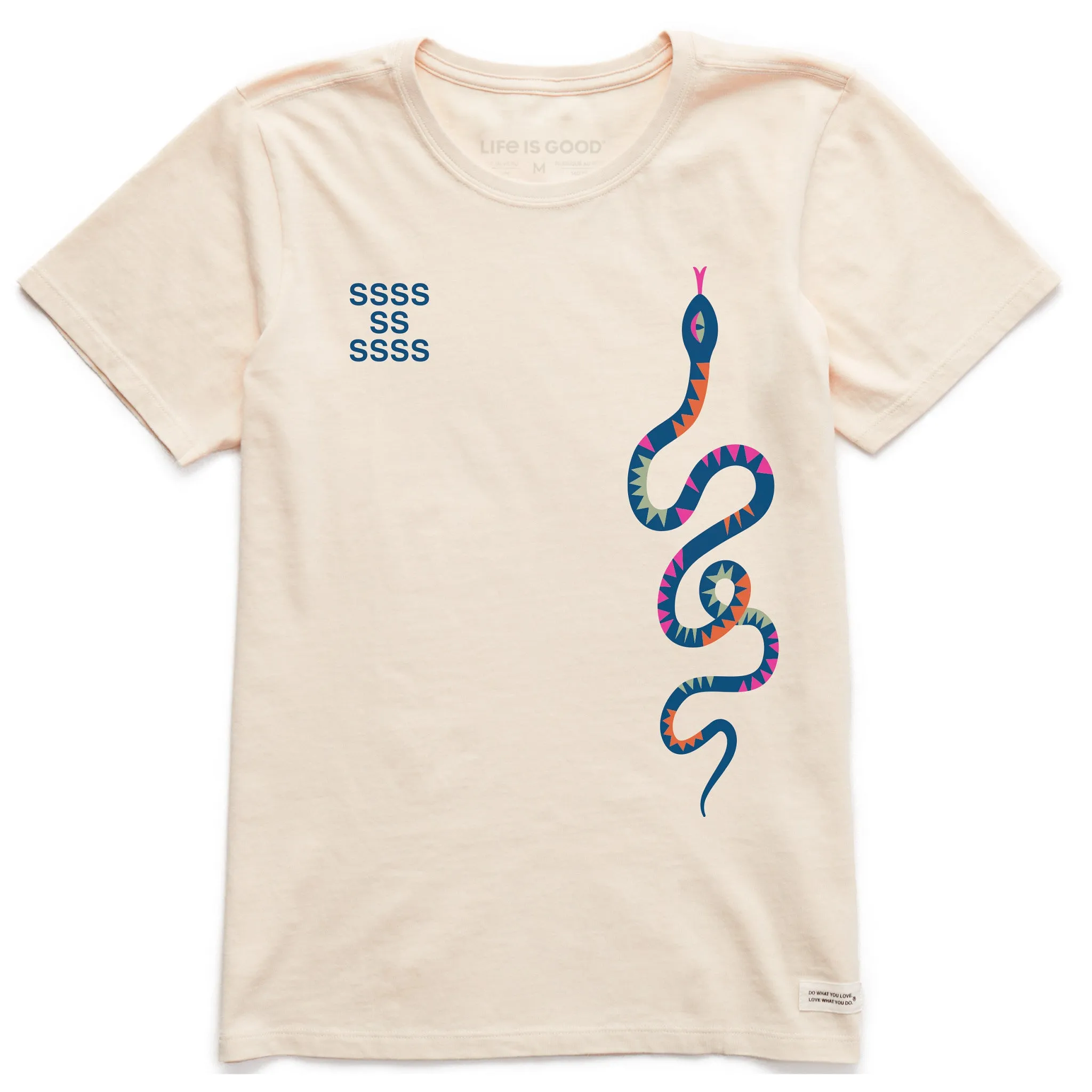 Women's SSSSSS Snake Short Sleeve Crusher Tee sold by Life is Good