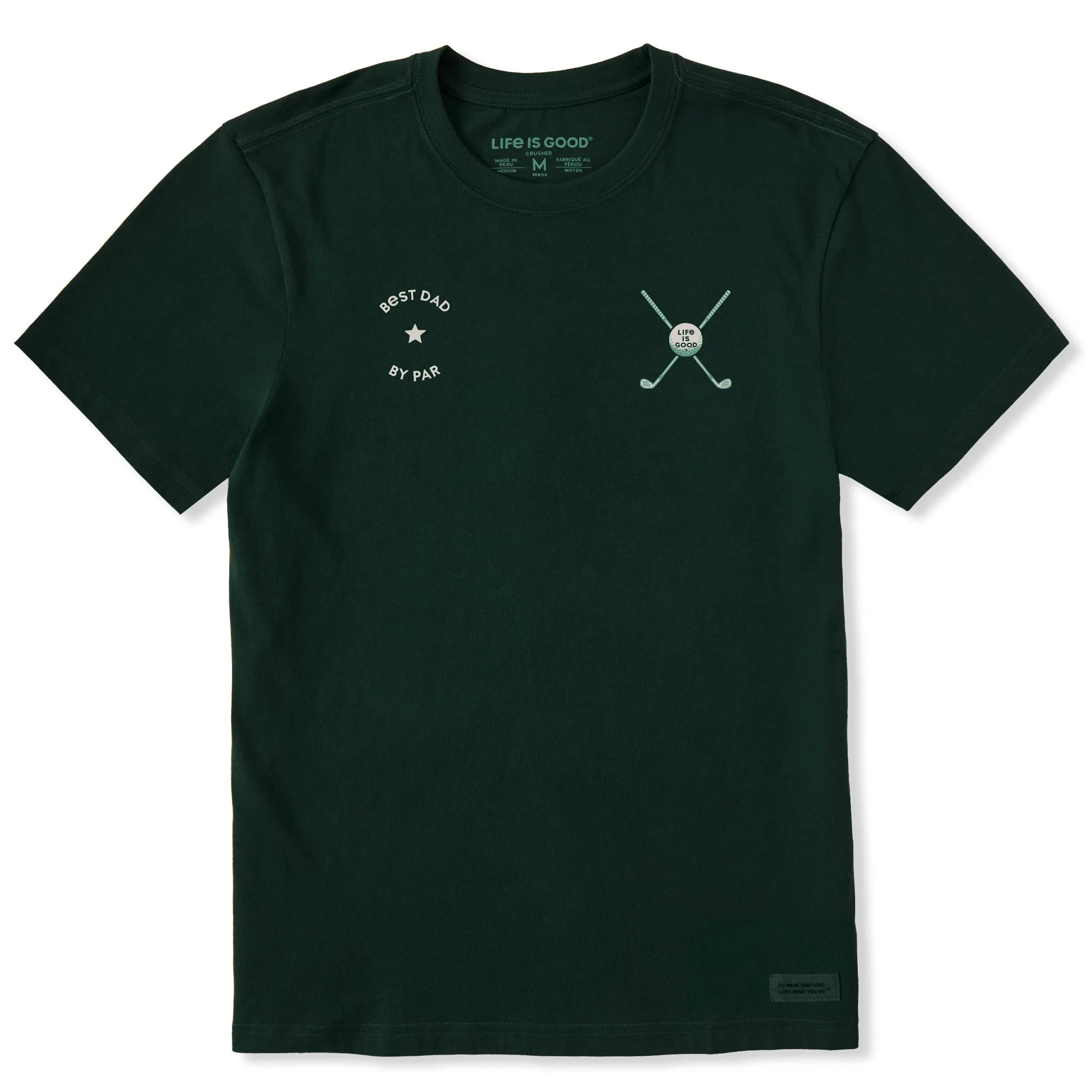 Men's Best Dad by Par Medley Short Sleeve Crusher Tee sold by Life is Good