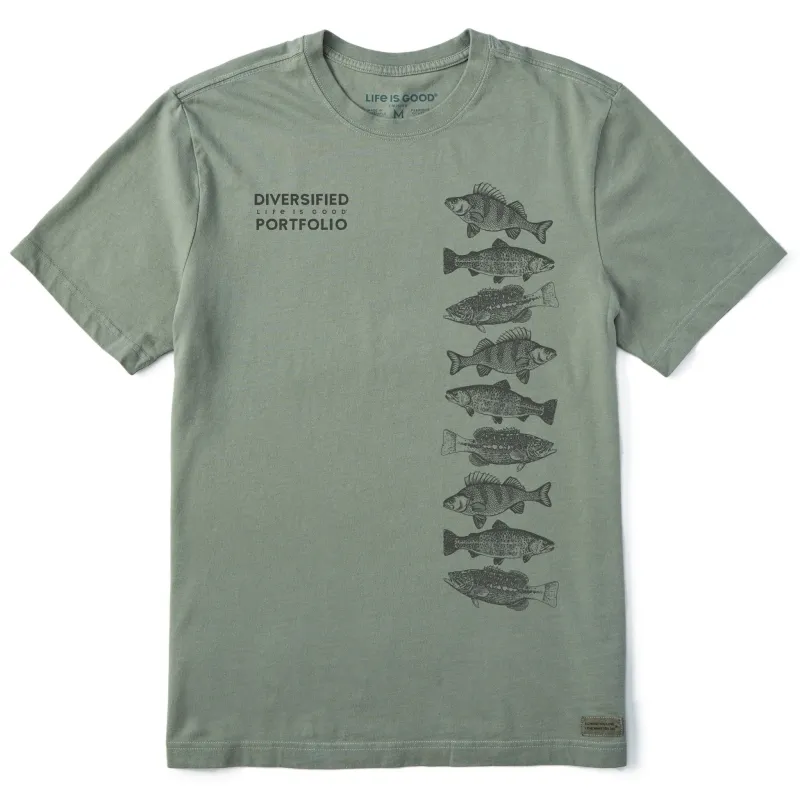 Men's Diversified Portfolio Fish Short Sleeve Tee sold by Life is Good