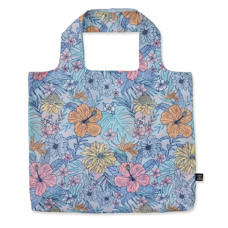 Tropical Floral Pattern Roll and Go Tote sold by Life is Good