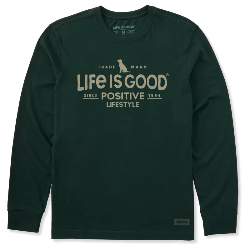 Men's Positive Lifestyle Dog Long Sleeve Crusher Tee sold by Life is Good