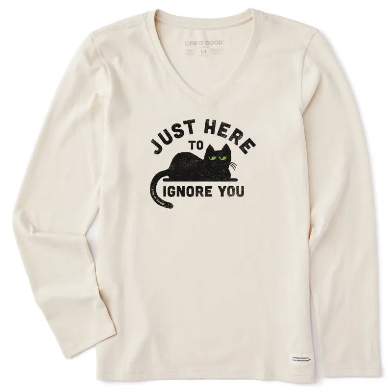 Women's Here to Ignore You Long Sleeve Crusher Vee sold by Life is Good
