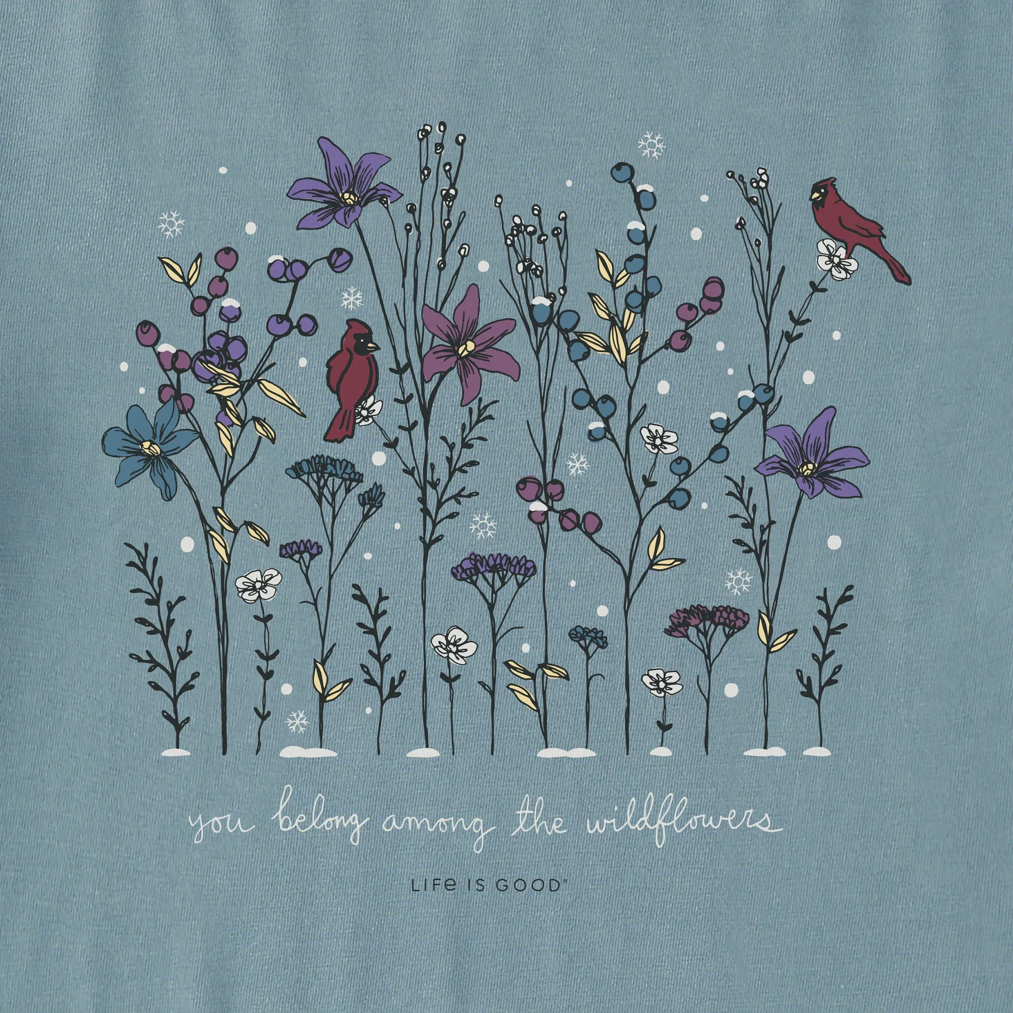 Women's Cardinal Wildflowers Long Sleeve Snuggle Up Sleep Tee sold by Life is Good product image thumbnail 2