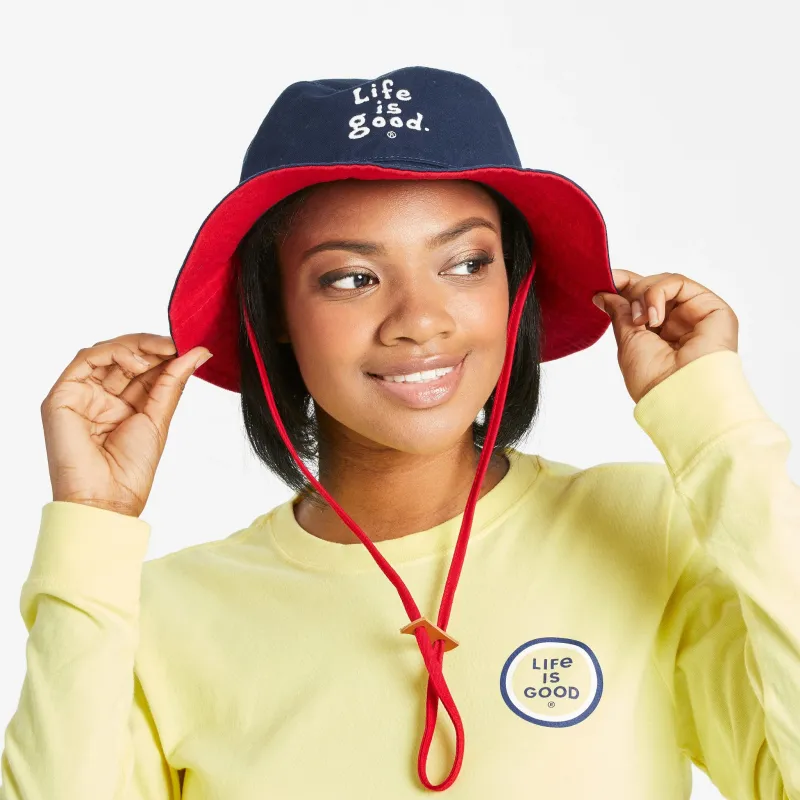 Adult Unisex LIG Vintage Wordmark Stacked Bucket Hat sold by Life is Good