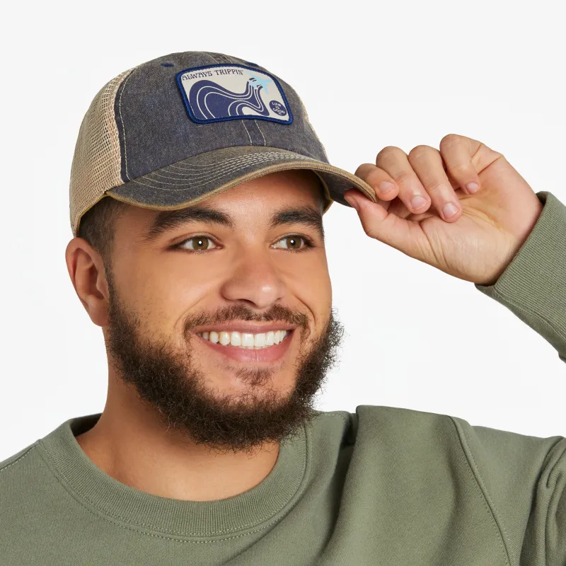 Adult Unisex Trippin' Plane Old Favorite Mesh Back Cap sold by Life is Good