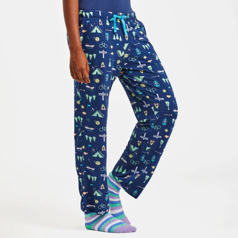 Women's Camp LIG Pattern Lightweight Sleep Pant sold by Life is Good