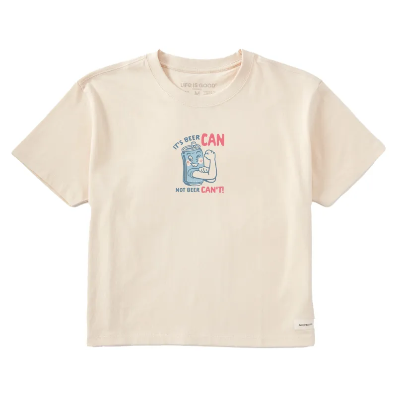 Women's It's Beer Can Flex Short Sleeve Crusher Boxy Tee sold by Life is Good
