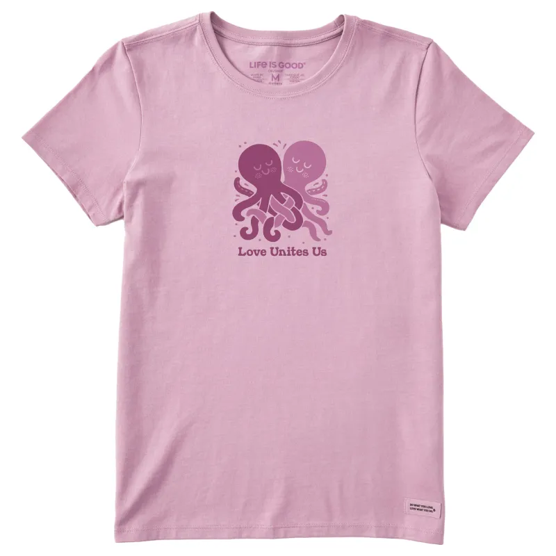 Women's Love Unites Us Octopi Short Sleeve Crusher Tee sold by Life is Good