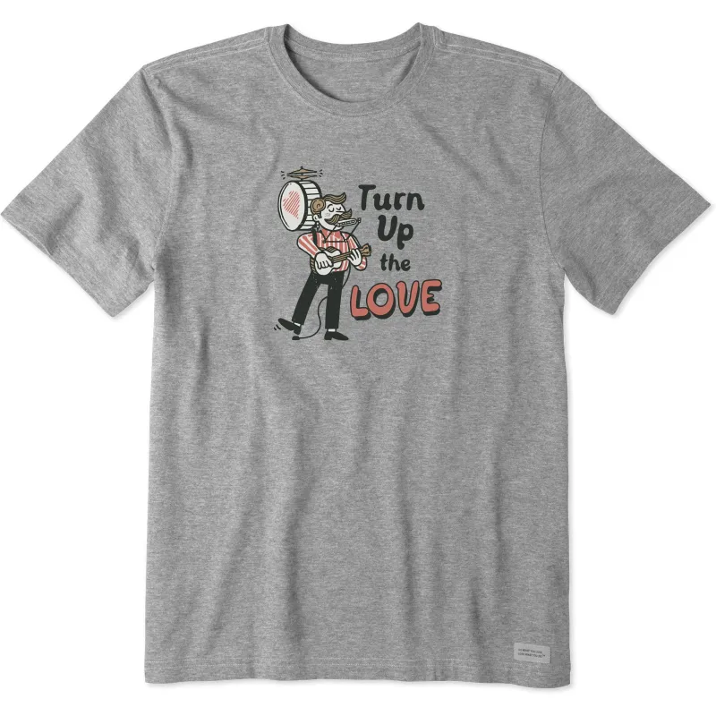 Men's Turn Up the Love One Man Band Short Sleeve Tee sold by Life is Good