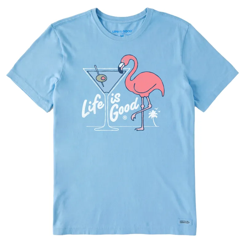 Men's Flamingo Martini Short Sleeve Crusher Tee sold by Life is Good