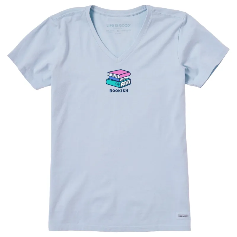 Women's Bookish Short Sleeve Crusher Vee sold by Life is Good