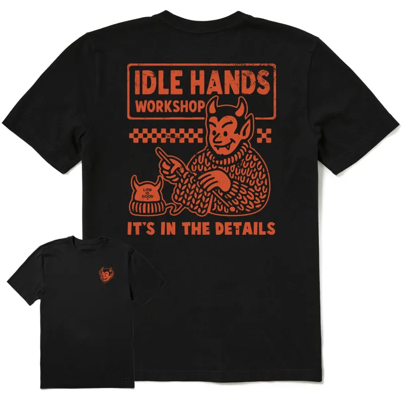 Men's Idle Hands Workshop Short Sleeve Crusher Tee sold by Life is Good
