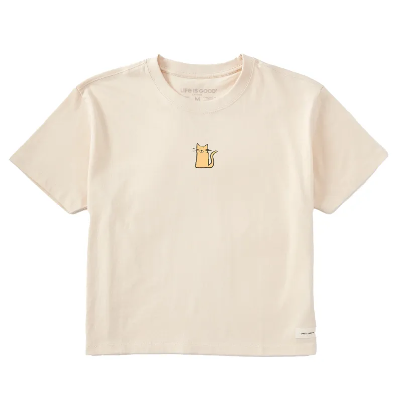 Women's Bert's Smile Cat Short Sleeve Crusher Boxy Tee sold by Life is Good