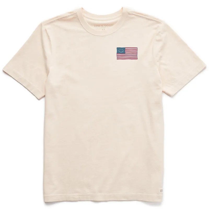 Men's Bert's Smile Flag Short Sleeve Crusher Tee sold by Life is Good