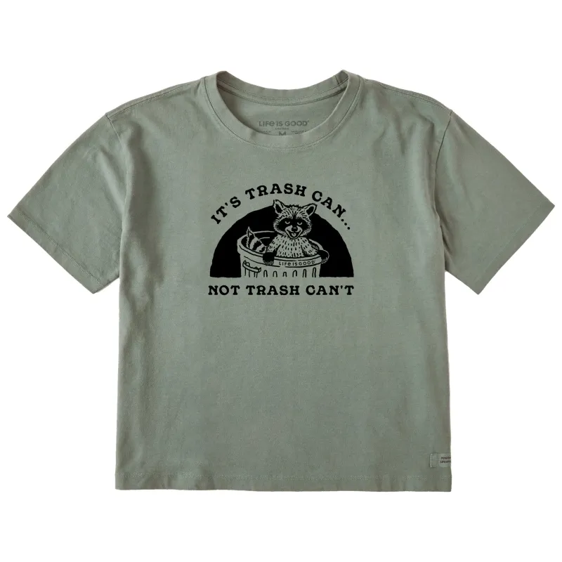Women's IT's Trash Can Not Trash Can't Short Sleeve Crusher Boxy Tee sold by Life is Good