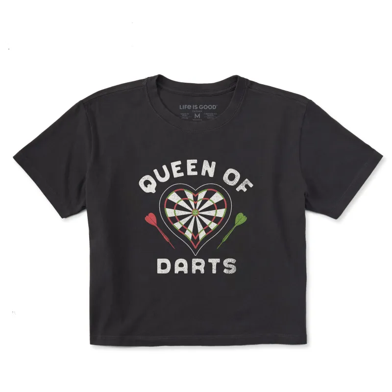 Women's Queen of Darts Short Sleeve Crusher Boxy Tee sold by Life is Good