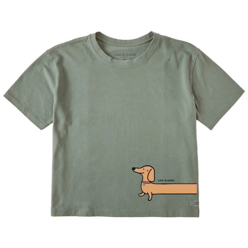 Women's Weenie Dog Short Sleeve Crusher Boxy Tee sold by Life is Good