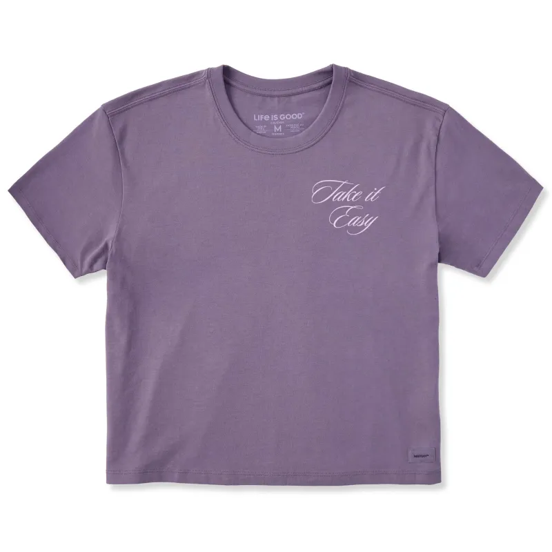 Women's Take it Easy Keep it Simple Short Sleeve Crusher Boxy Tee sold by Life is Good