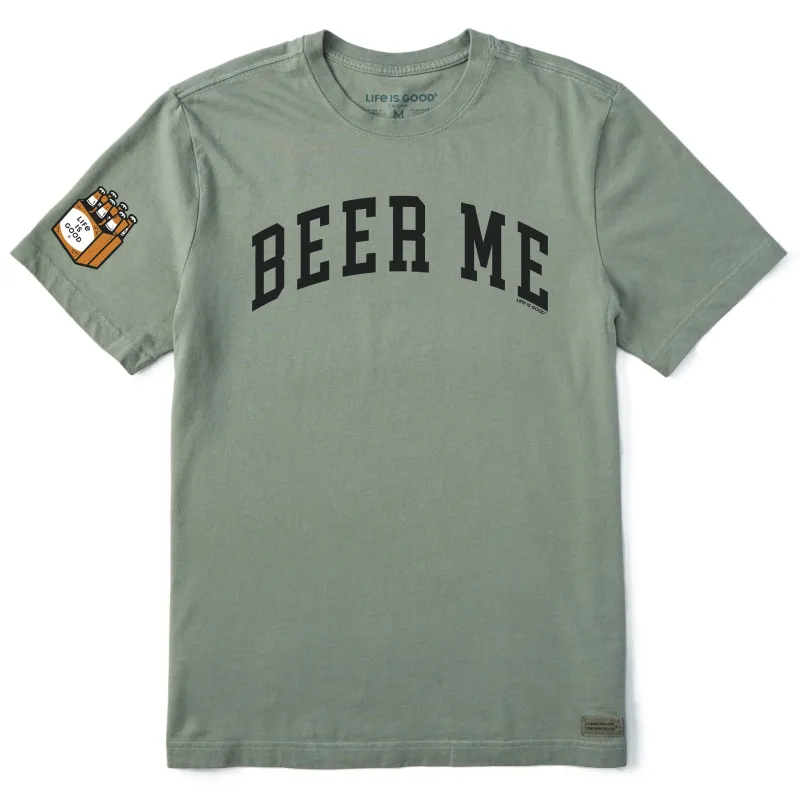 Men's Beer Me Arch Short Sleeve Crusher Tee sold by Life is Good