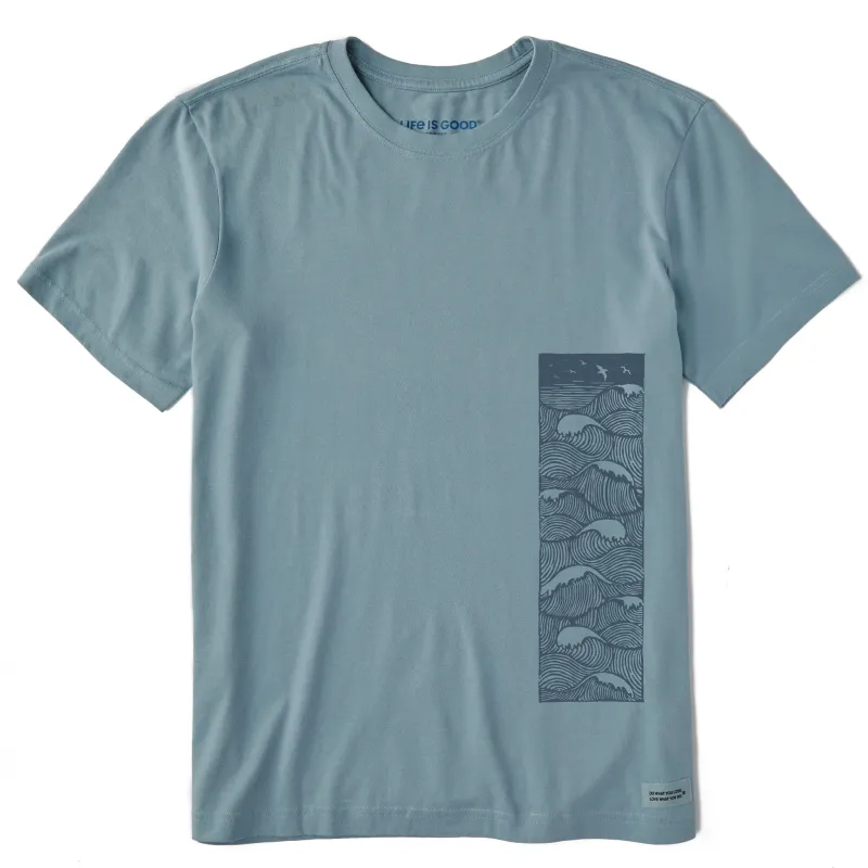 Men's Wave Woodblock Short Sleeve Crusher Tee sold by Life is Good
