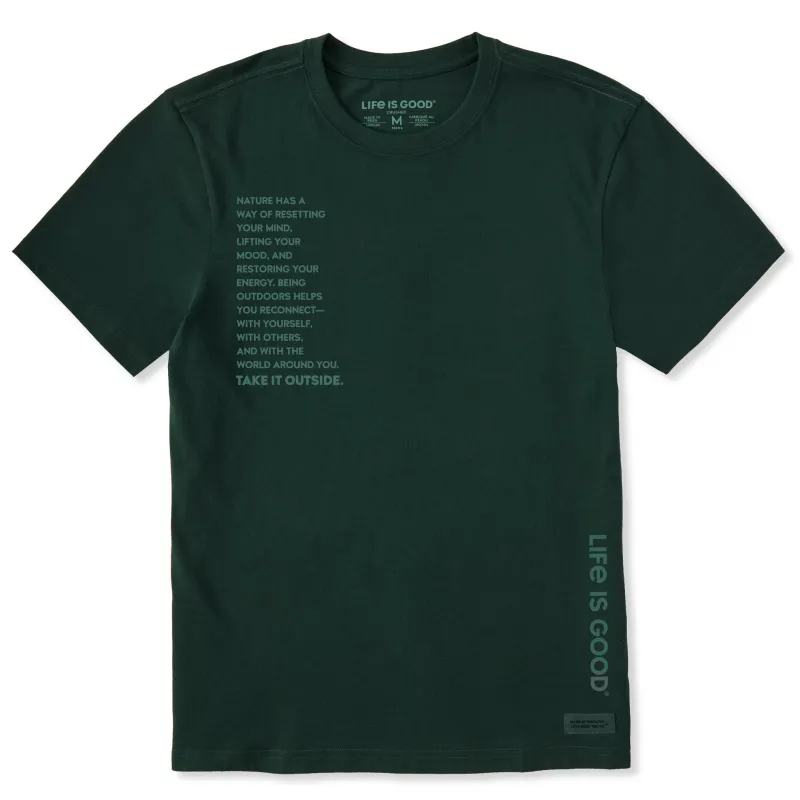Men's Take it Outside Quote Short Sleeve Crusher Tee sold by Life is Good