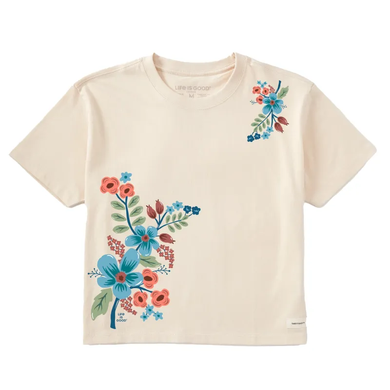 Women's Climbing Wildflowers Short Sleeve Crusher Boxy Tee sold by Life is Good