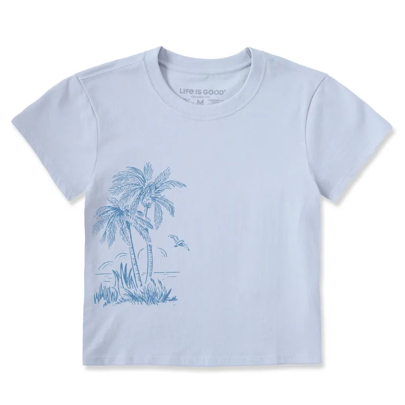 Women's Palm Ocean Vista Crusher-LITE Shrunken Tee sold by Life is Good