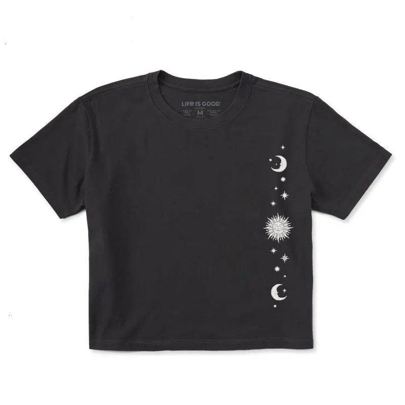 Women's Celestial Moon and Stars Short Sleeve Crusher Boxy Tee sold by Life is Good