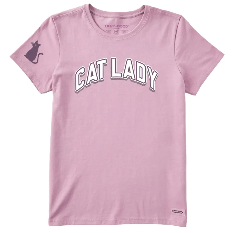 Women's Cat Lady Arch Short Sleeve Crusher Tee sold by Life is Good