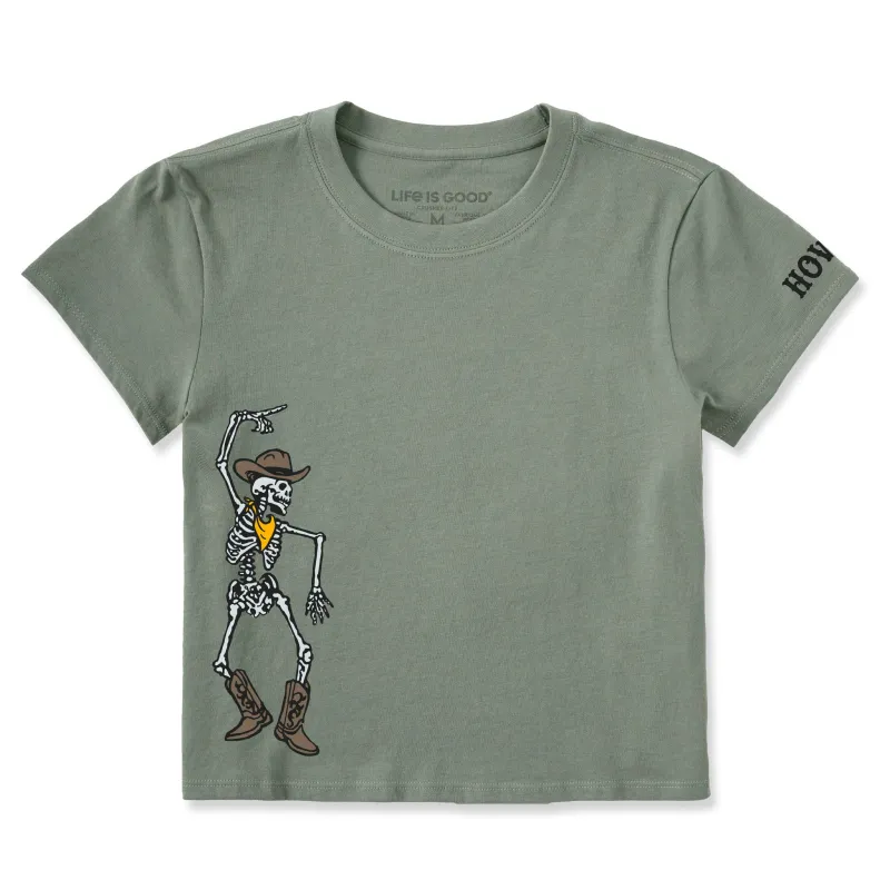 Women's Howdy Cowboy Skeleton Crusher-LITE Shrunken Tee sold by Life is Good
