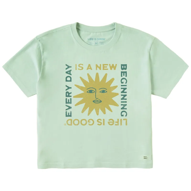 Women's New Beginning Sun Short Sleeve Crusher Boxy Tee sold by Life is Good