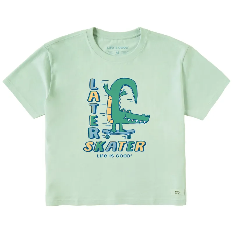 Women's Later Skater Alligator Short Sleeve Crusher Boxy Tee sold by Life is Good