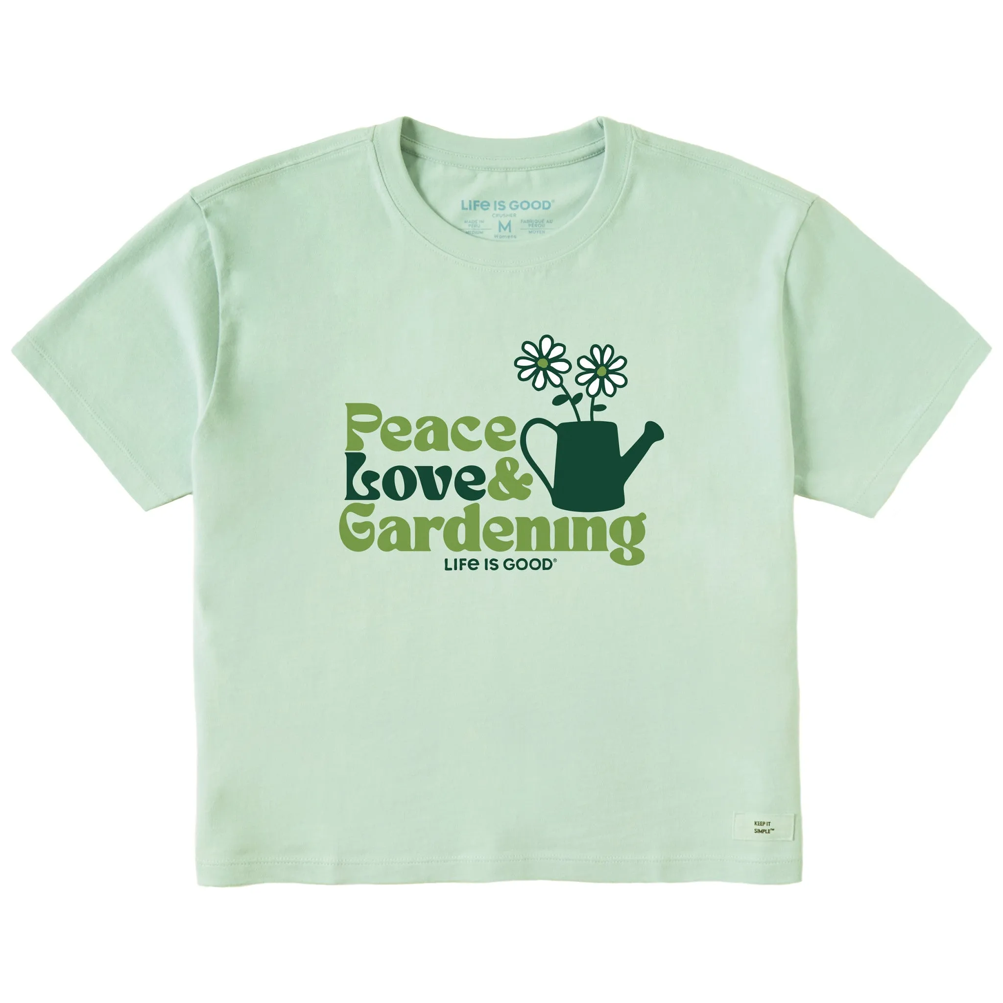 Women's Peace, Love & Gardening Short Sleeve Crusher Boxy Tee sold by Life is Good product image thumbnail 3