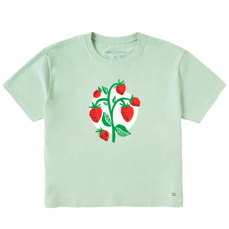 Women's Strawberry Plant Short Sleeve Crusher Boxy Tee sold by Life is Good