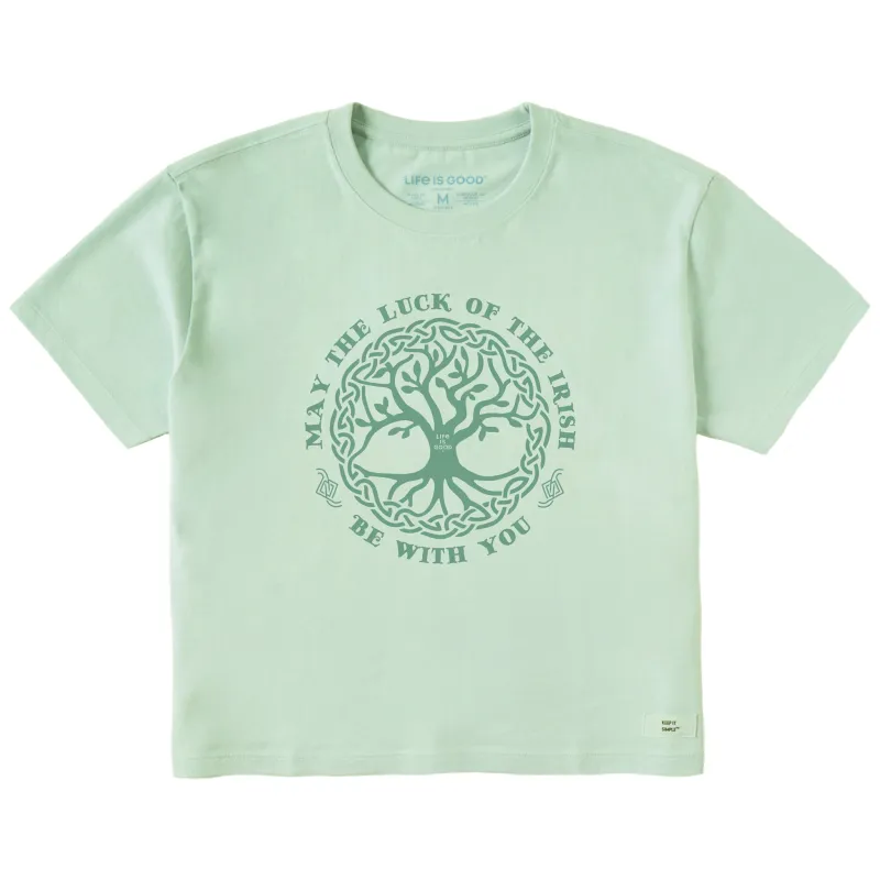 Women's May the Luck of the Irish Be With You Short Sleeve Crusher Boxy Tee sold by Life is Good